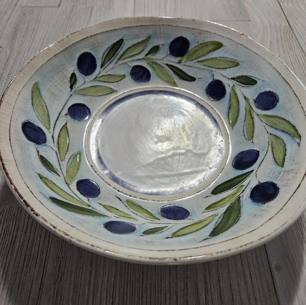 Crate & Barrel Gianna Pasta/Soup Bowl Retired Pattern Earthenware Rare Italy 9